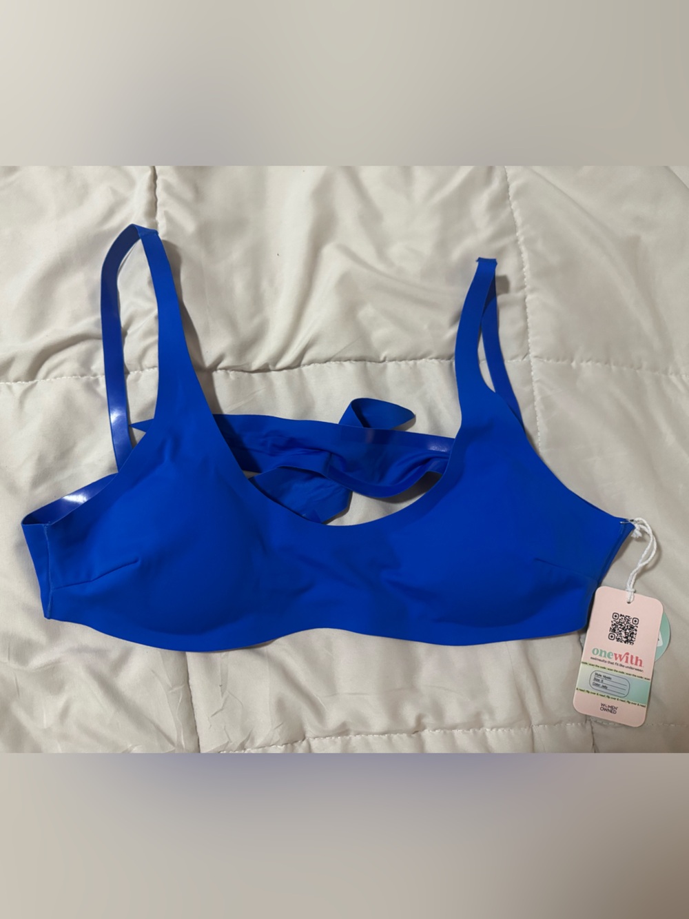 One With Swim Mystic Blue Scoop Neck Bikini Top - Picture 5 of 7